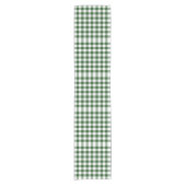 Groen en wit Gingham Pattern Table Runner Korte Tafelloper (Voorkant)