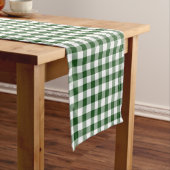 Groen en wit Gingham Pattern Table Runner Korte Tafelloper (Voorbeeld)