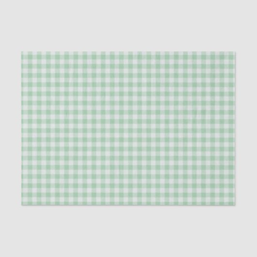 Groen en wit Gingham-pleid Tissuepapier (Voorkant)