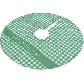 Groen en Wit Gingham Pset Gepersonaliseerd Kerstboom Rok (Gekanteld)