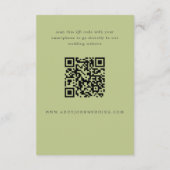 Groen en Wit Grand-millennial bruiloft RSVP Kaart (Achterkant)