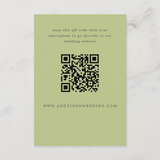 Groen en Wit Grand-millennial bruiloft RSVP Kaart (Achterkant)