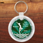 Groen en Wit, Gymnastiek Geëerde Favors Sleutelhanger (Voorkant)