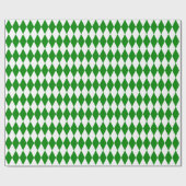 Groen en wit Harlequin Wrapping Paper Cadeaupapier (Vlak)
