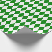 Groen en wit Harlequin Wrapping Paper Cadeaupapier (Hoek)