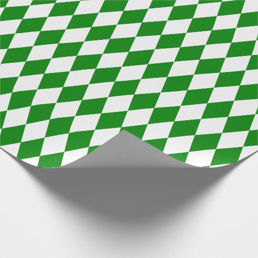 Groen en wit Harlequin Wrapping Paper Cadeaupapier (Hoek)