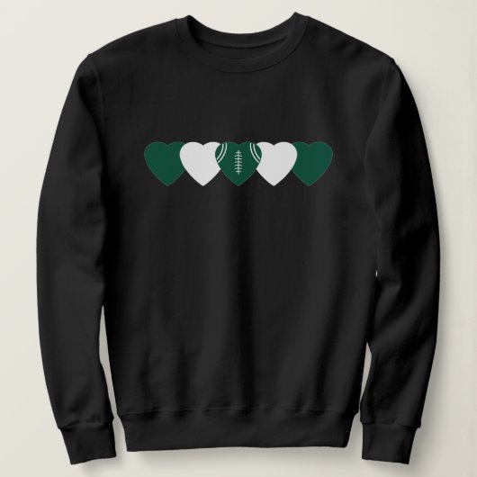 Groen en Wit Hart Voetbal Donker Trui (Design voorkant)