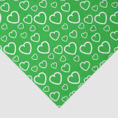 Groen en Wit Hartjes Patroon Tissuepapier (Detail)