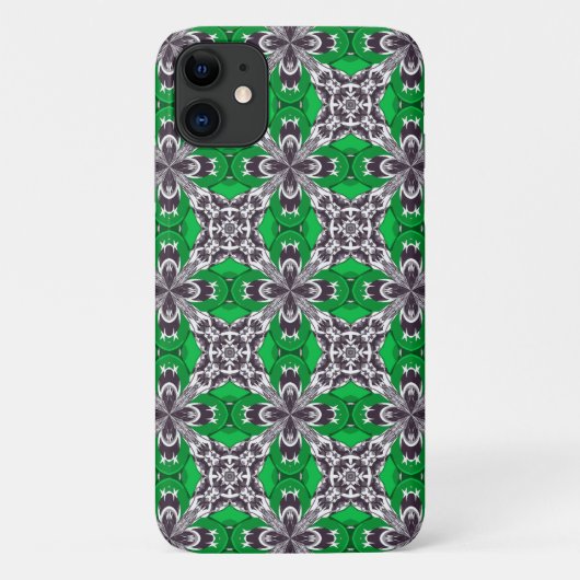 Groen en Wit Herhalend Tegelpatroon Case-Mate iPhone Case (Achterkant)
