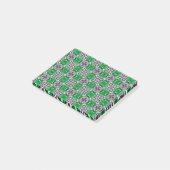 Groen en Wit Herhalend Tegelpatroon Post-it® Notes (Schuin)