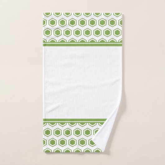 Groen en wit hexagonal Patroon Bad Handdoek (Handdoek)