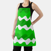 Groen en wit horizontaal golvenpatroon schort (Insitu)