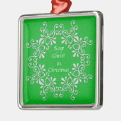 Groen en wit houden Christus in kerstversiering Metalen Ornament (Links)