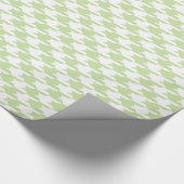 Groen en wit houndstooth-patroon cadeaupapier (Hoek)