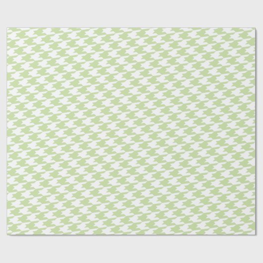 Groen en wit houndstooth-patroon cadeaupapier (Vlak)