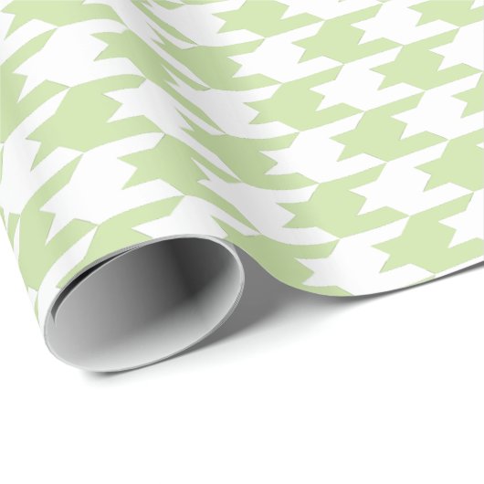 Groen en wit houndstooth-patroon cadeaupapier (Rol Hoek)
