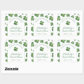 Groen en wit Iers thema bruidsdouche favoriet Vierkante Sticker (Vel)