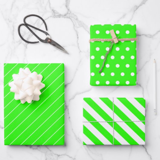 Groen en wit inpakpapier vel (Voorkant)