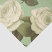 Groen en Wit Italiaanse Bloem Print Decoupage / Tissuepapier (Detail)