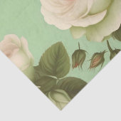 Groen en Wit Italiaanse Bloem Print Decoupage / Tissuepapier (Detail)