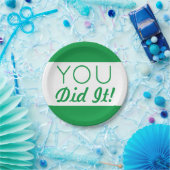 Groen en wit je deed het Afstuderen Papieren Bordje (Feest)