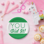 Groen en wit je deed het Afstuderen Papieren Bordje (Feest)