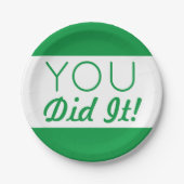 Groen en wit je deed het Afstuderen Papieren Bordje (Voorkant)