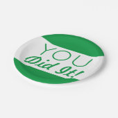 Groen en wit je deed het Afstuderen Papieren Bordje (Gekanteld)