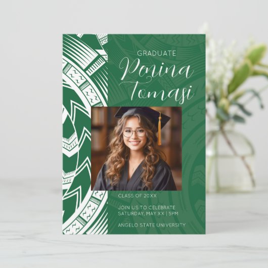 Groen en wit kaart (Staand voorkant)