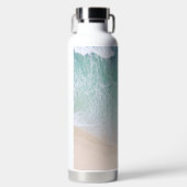 Groen en wit kant strand zand en kust waterfles (Voorkant)