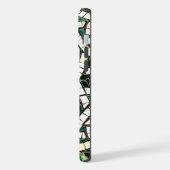 Groen en Wit Keltisch Knoopsteen Mozaïek iPhone Hoesje (Linkerkant)