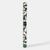 Groen en Wit Keltisch Knoopsteen Mozaïek iPhone Hoesje (Rechterkant)