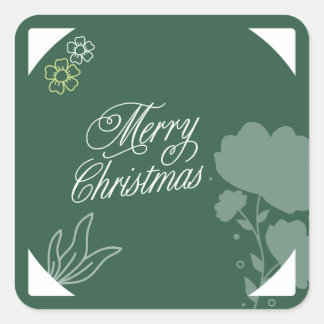 Groen en wit Kerst sticker