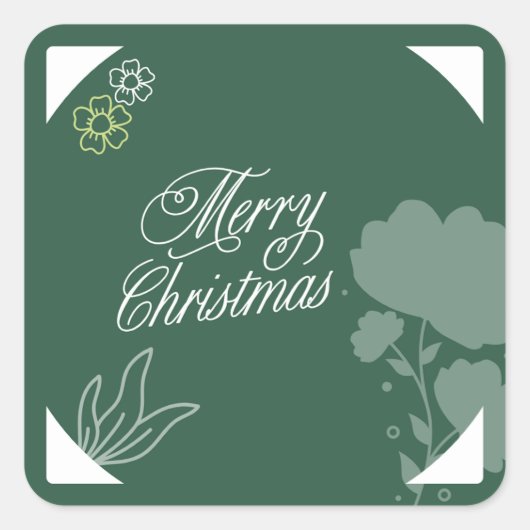 Groen en wit Kerst sticker (Voorkant)