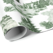 Groen en wit Kerst toile esthetiek Cadeaupapier (Rol Hoek)