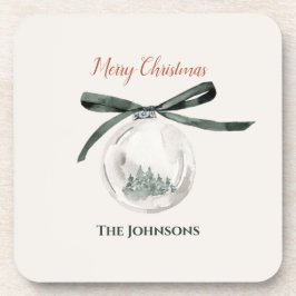 groen en wit kerstbal Onderzetter Set