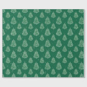Groen en wit kerstboom patroon cadeaupapier (Vlak)