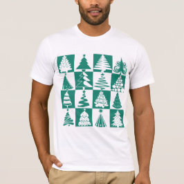 Groen en wit kerstboomgaarden t-shirt