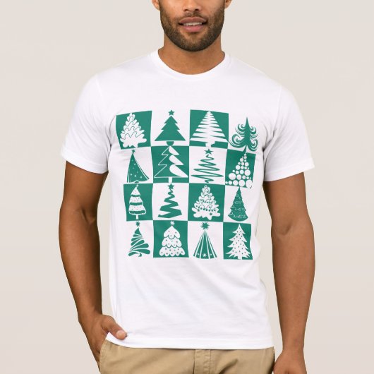 Groen en wit kerstboomgaarden t-shirt (Voorkant)