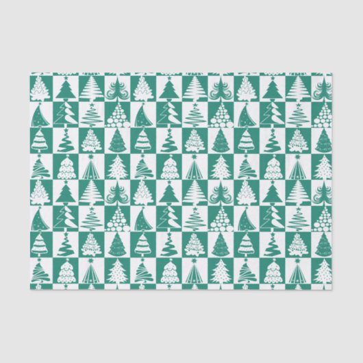 Groen en wit kerstboomgaarden tissuepapier (Voorkant)
