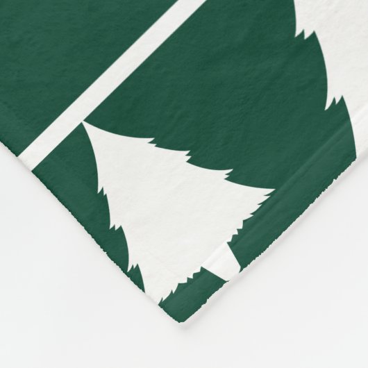Groen en wit kerstboompatroon en tekst fleece deken (Hoek)