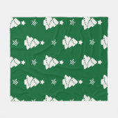Groen en wit kerstboompatroon fleece deken (Voorkant (Horizontaal))