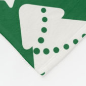Groen en wit kerstboompatroon fleece deken (Hoek)