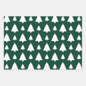 Groen en wit kerstboompatroon inpakpapier vel (Voorkant 2)