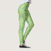 Groen en wit kerstboompatroonlegger leggings (Rechts)