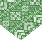 Groen en Wit Kerstmis Fair Isle Patroon Tafelkleed (Gekanteld)