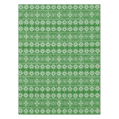 Groen en Wit Kerstmis Fair Isle Patroon Tafelkleed (Voorkant)