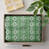 Groen en Wit Kerstmis Fair Isle Patroon Tissuepapier (Geschenk)