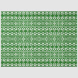 Groen en Wit Kerstmis Fair Isle Patroon Tissuepapier