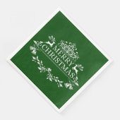 Groen en wit kerstpapier Napkins Servetten (Hoek)